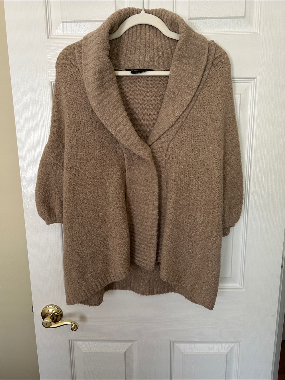 BCBGMaxAzria Taupe Shawl-Collar One Button Closure Cardigan Sz XS/S